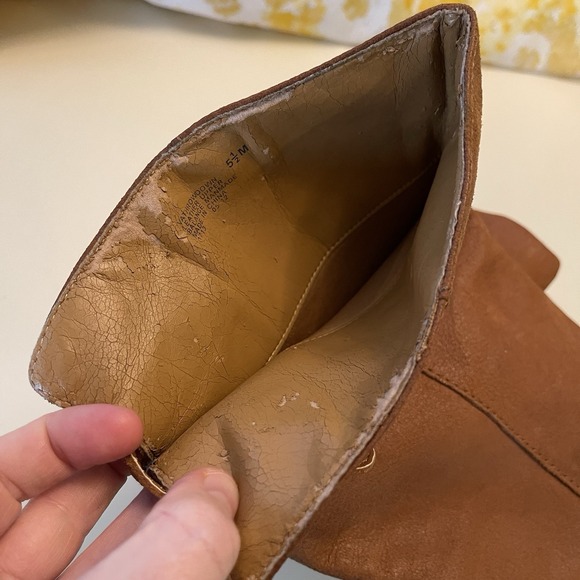 Nine West Vintage America Vathrowdown High-Heeled Boots Leather Upper Brown 5.5 - Picture 8 of 9